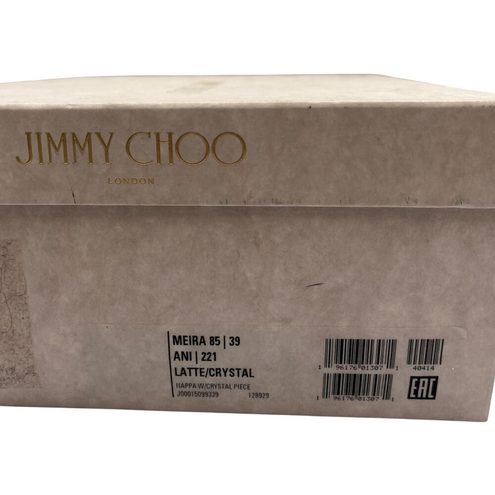 Jimmy Choo Azia 95 Ankle Strap Glitter Heels Sandals Platinum Ice Size 40 US 10 - Picture 11 of 11